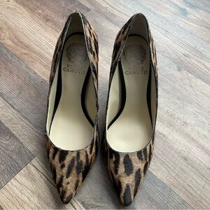 Vince Camuto Leopard-Pattern Pointed Toe Pumps - Brown/Black